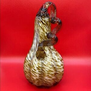 Vintage 1980s Blown Art Glass Decor 8”